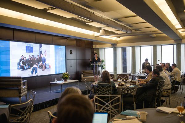 Jini Kim, founder of Nuna, presents during the Top of Mind 2018 Summit